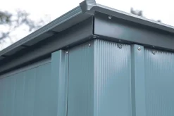 Arrow Garden Sheds|Metal Sheds-Spacemaker Patio Shed, 4x3, Juniper Berry