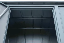 Arrow Garden Sheds|Metal Sheds-Spacemaker Patio Shed, 4x3, Juniper Berry