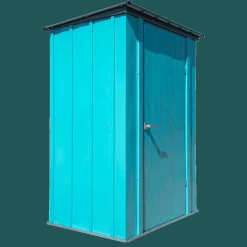 Arrow Garden Sheds|Metal Sheds-Spacemaker Patio Steel Storage Shed, 4 ft. x 3 ft. Teal and Anthracite