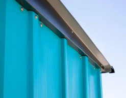 Arrow Garden Sheds|Metal Sheds-Spacemaker Patio Steel Storage Shed, 4 ft. x 3 ft. Teal and Anthracite