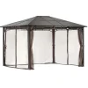 ShelterLogic Hard-Top Gazebos-Sycamore Gazebo, 10 ft. x 12 ft. Dark Coffee