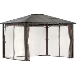 ShelterLogic Hard-Top Gazebos-Sycamore Gazebo, 10 ft. x 12 ft. Dark Coffee