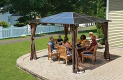 ShelterLogic Hard-Top Gazebos-Sycamore Gazebo, 10 ft. x 12 ft. Dark Coffee