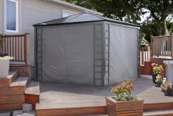 Sojag Gazebo Curtains-Turia Grey Polyester Curtains 10 ft. x 12 ft.