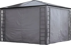 Sojag Gazebo Curtains-Turia Grey Polyester Curtains 10 ft. x 12 ft.