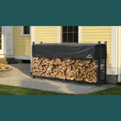 ShelterLogic Firewood Storage-Ultra Duty Firewood Rack with Cover, 8 ft.