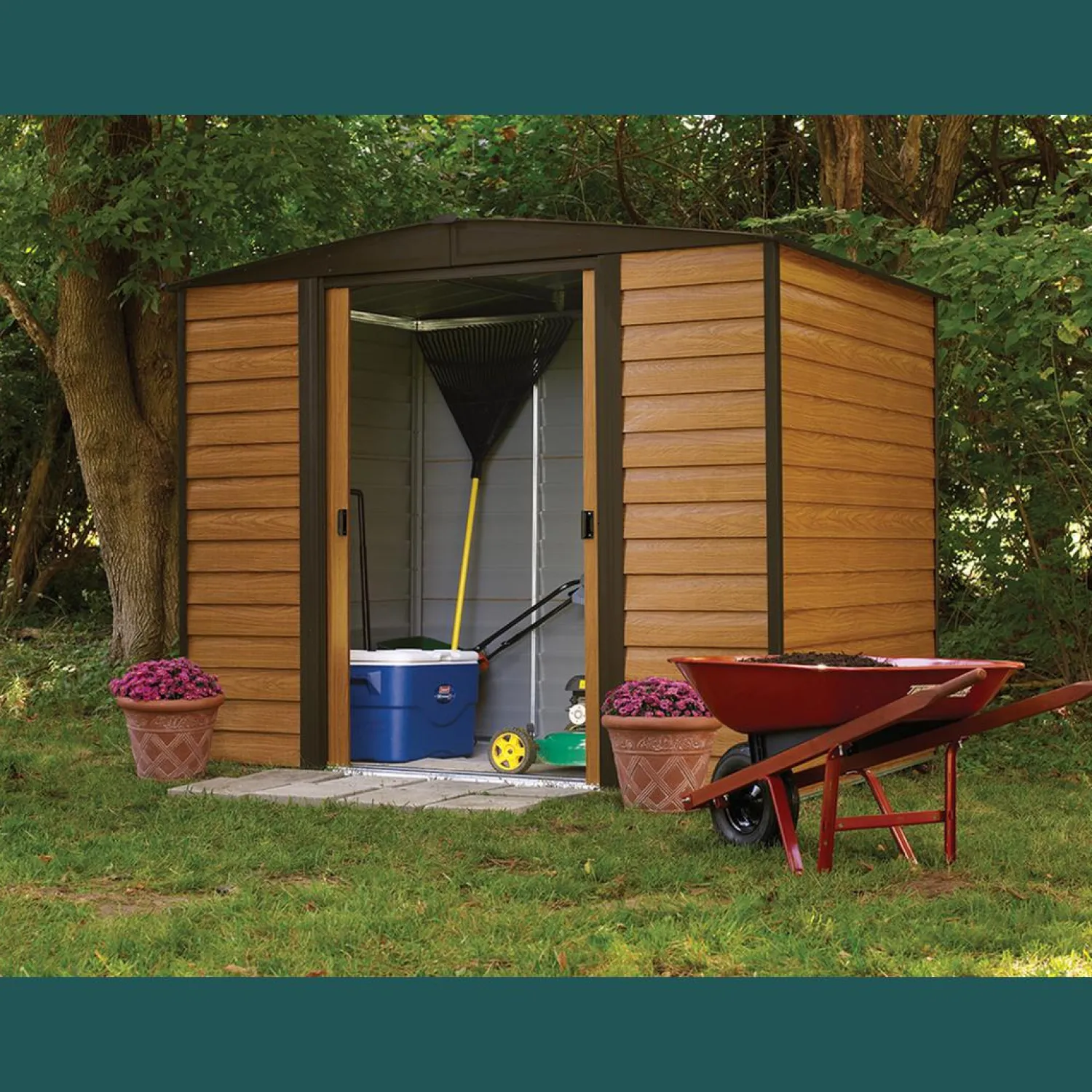 Arrow Garden Sheds-Woodridge Steel Storage Shed, 8 ft. x 6 ft.