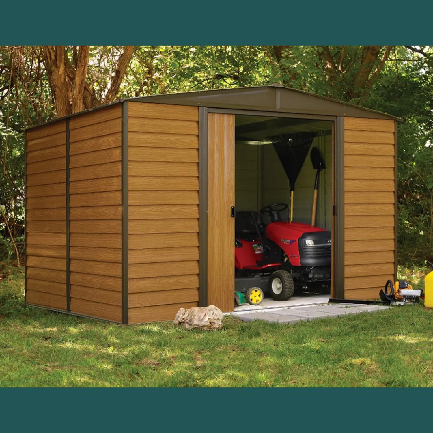Arrow Garden Sheds-Woodridge Steel Storage Shed, 10 ft. x 8 ft.