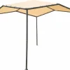 ShelterLogic Soft-Top Gazebos-10x10 Pacifica Gazebo Canopy Charcoal Frame and Marzipan Tan Cover